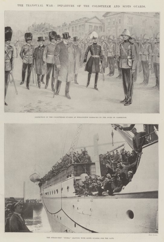 Der Transvaal-Krieg, Abreise der Coldstream und Scots Guards von English Photographer