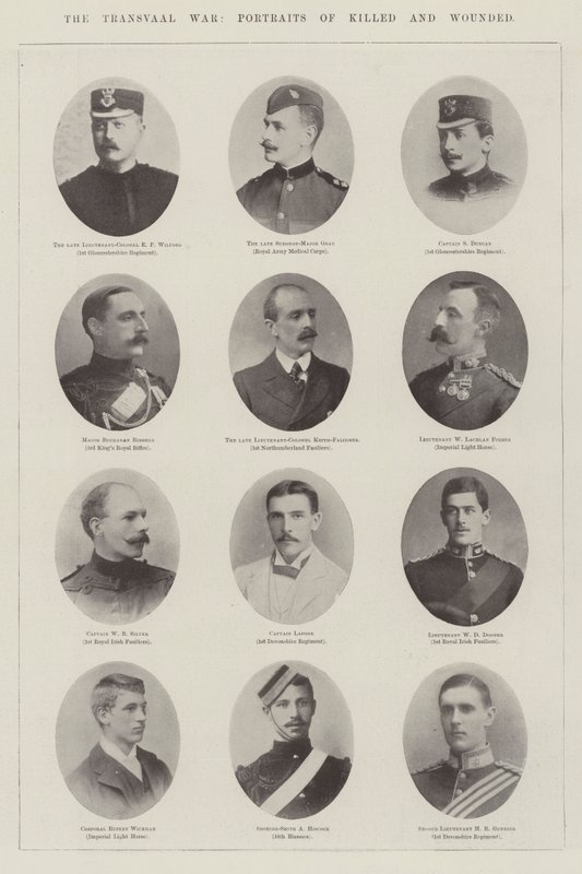 Der Transvaal-Krieg, Porträts der Getöteten und Verwundeten von English Photographer