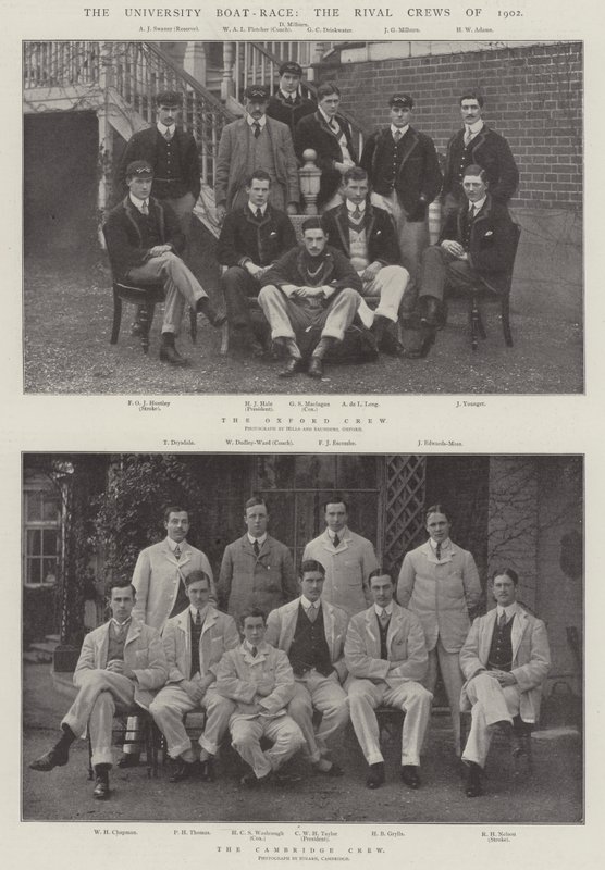 Das Universitäts-Bootsrennen, die rivalisierenden Crews von 1902 von English Photographer