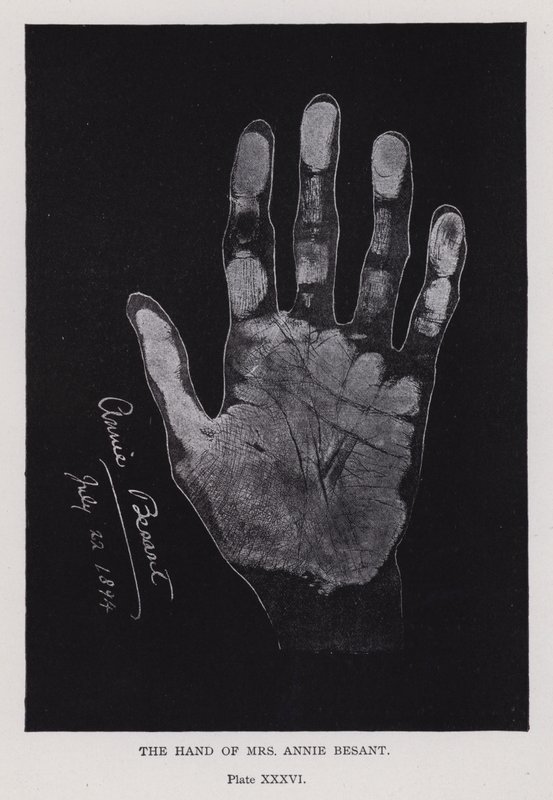 Die Hand von Mrs. Annie Besant von English Photographer