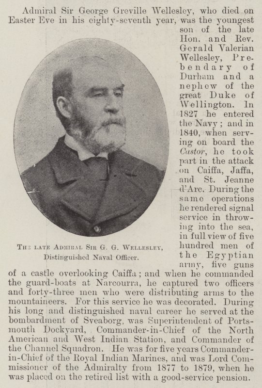 Der verstorbene Admiral Sir G G Wellesley, Ausgezeichneter Marineoffizier von English Photographer
