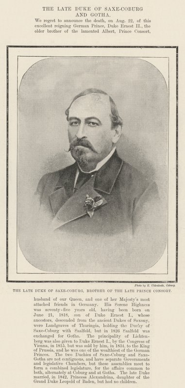 Der verstorbene Herzog von Sachsen-Coburg, Bruder des verstorbenen Prinzgemahls von English Photographer