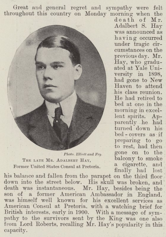 Der verstorbene Mr. Adalbert Hay, ehemaliger Konsul der Vereinigten Staaten in Pretoria von English Photographer