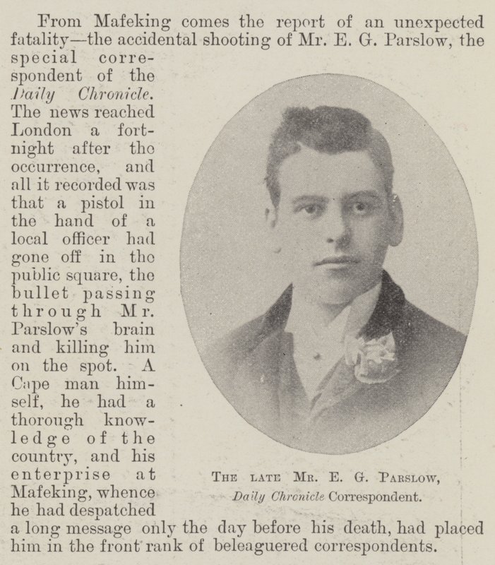 Der verstorbene Mr. E. G. Parslow, Korrespondent des Daily Chronicle von English Photographer