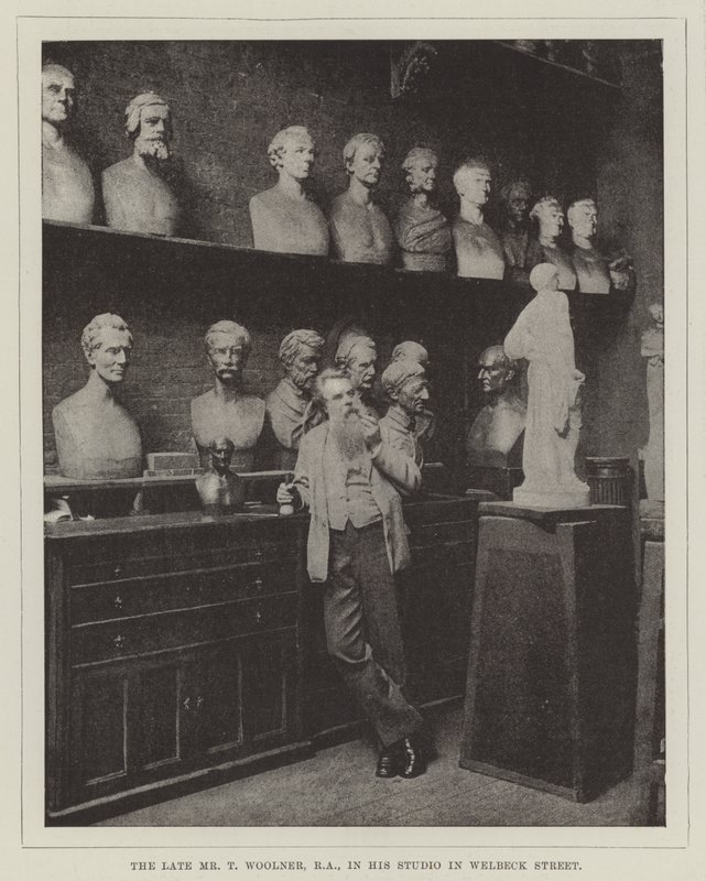 Der verstorbene Mr. T. Woolner, RA, in seinem Studio in der Welbeck Street von English Photographer