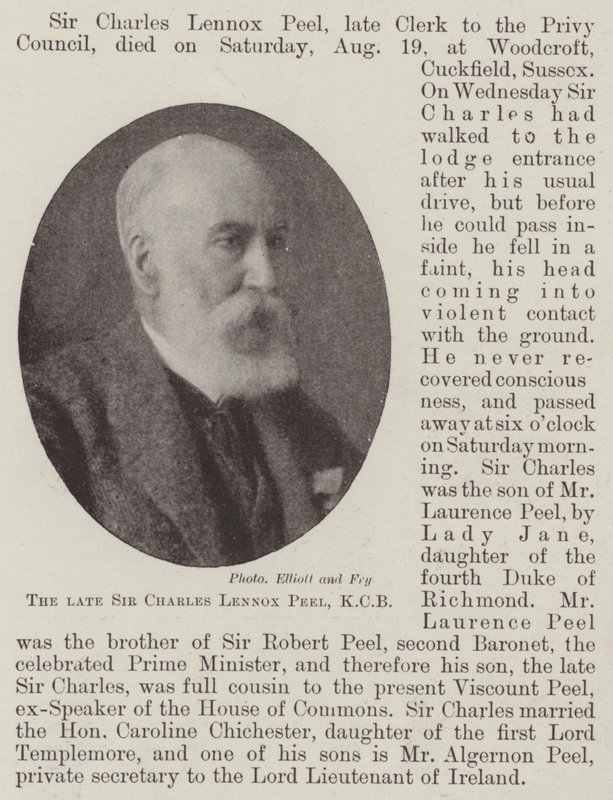 Der verstorbene Sir Charles Lennox Peel, KCB von English Photographer