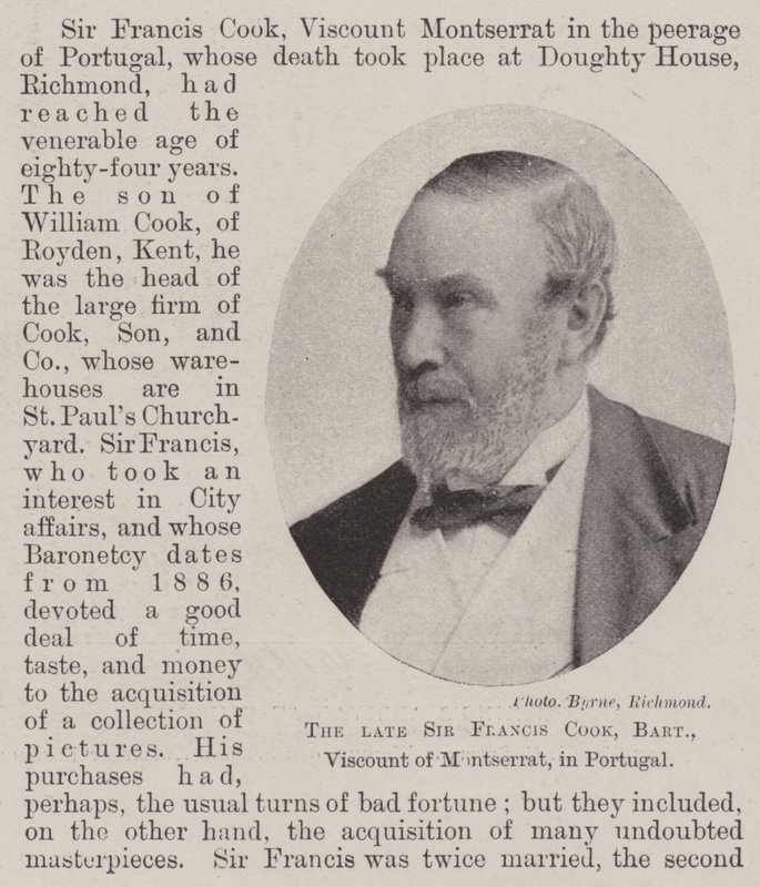 Der verstorbene Sir Francis Cook, Baronet, Viscount von Montserrat, in Portugal von English Photographer