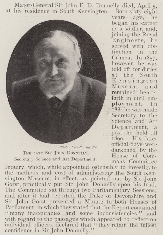 Der verstorbene Sir John Donnelly, Sekretär der Wissenschafts- und Kunstabteilung von English Photographer