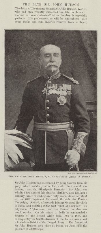 Der verstorbene Sir John Hudson, Oberbefehlshaber in Bombay von English Photographer