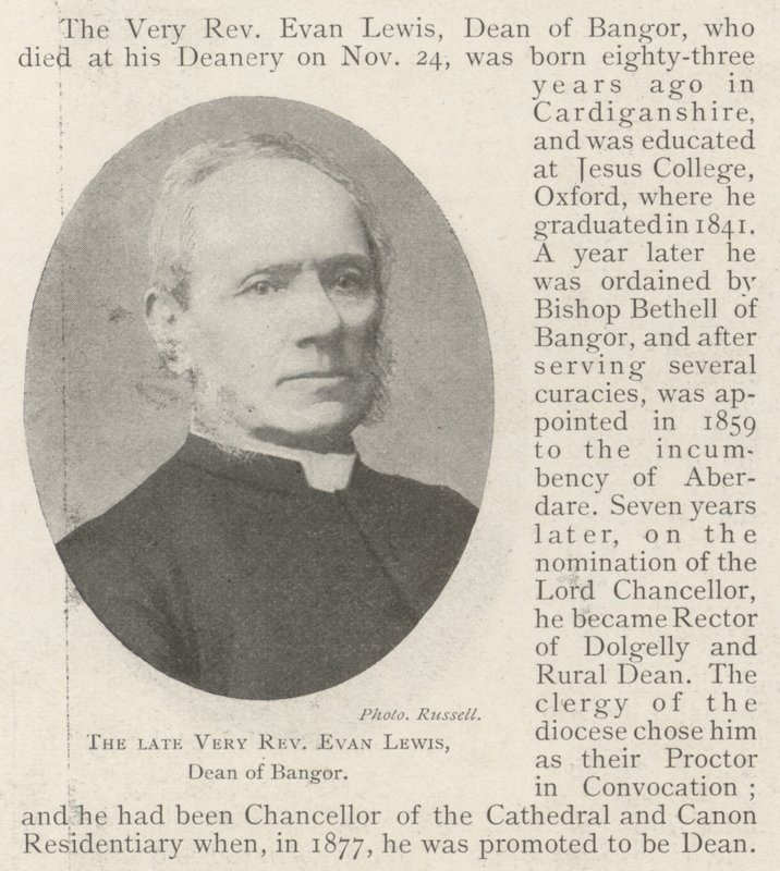 Der verstorbene Hochwürdige Evan Lewis, Dekan von Bangor von English Photographer