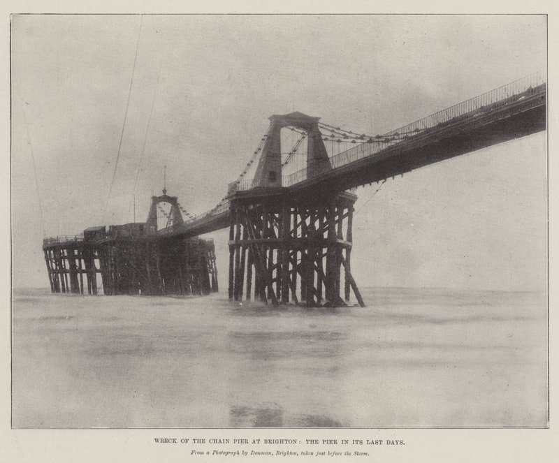 Wrack des Kettenpiers in Brighton, der Pier in seinen letzten Tagen von English Photographer