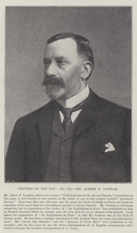 Schriftsteller des Tages, Mr. Albert D. Vandam von English Photographer