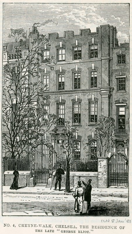 4 Cheyne Walk, Chelsea, die Residenz der verstorbenen George Eliot von English School