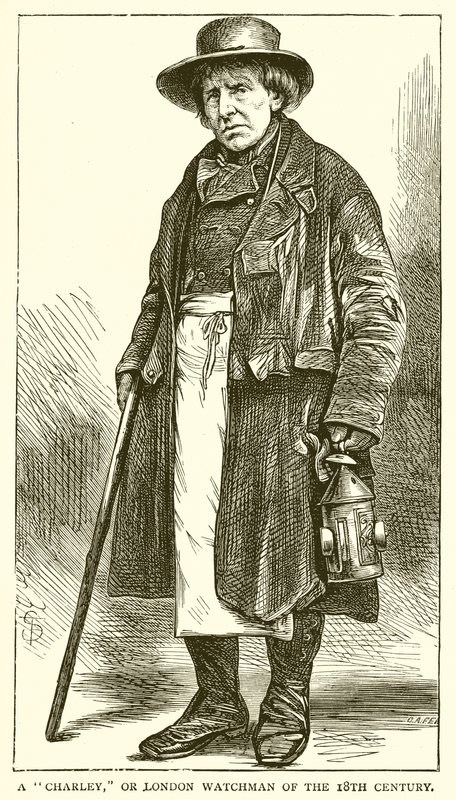 Ein Charley oder Londoner Wachmann des 18. Jahrhunderts von English School