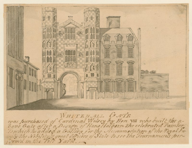 Ein Tor des alten Palastes von Whitehall von English School