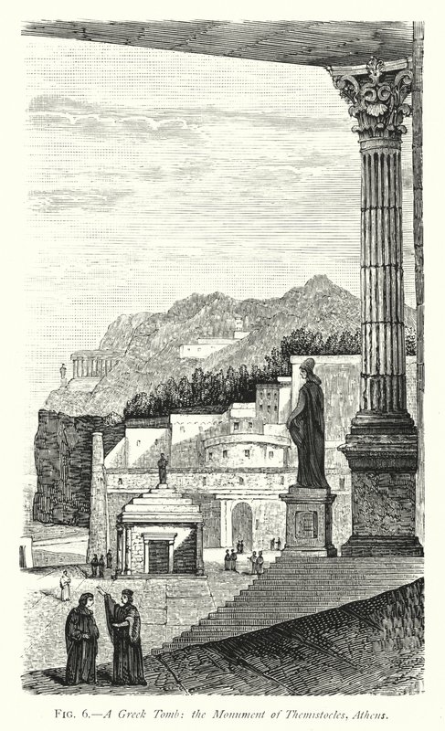 Ein griechisches Grab, das Denkmal des Themistokles, Athen von English School
