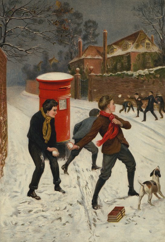 Ein hart umkämpfter Kampf (Chromolithografie) von English School