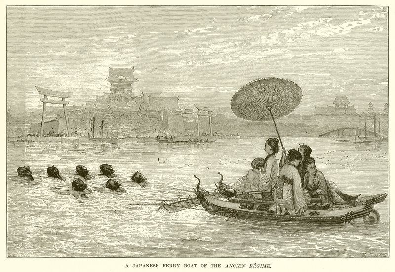 Eine japanische Fähre des Ancien Régime von English School