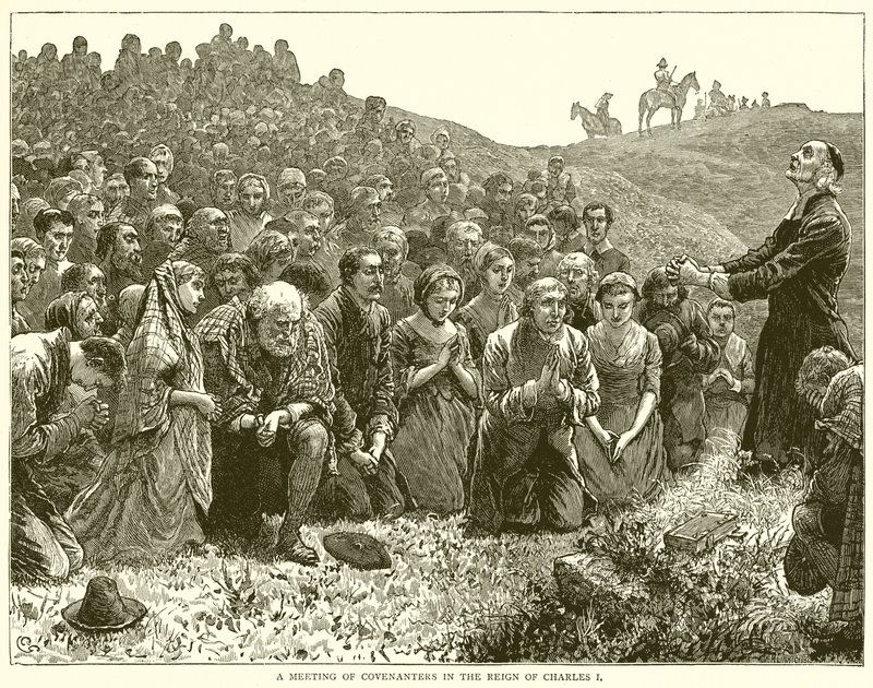 Ein Treffen der Covenanters während der Herrschaft von Karl I. von English School