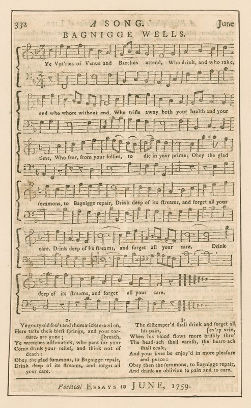 Ein Lied: Bagnigge Wells, London; Musik von English School