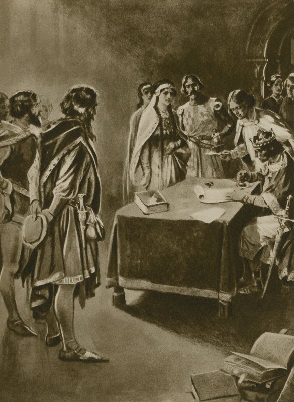 Ein königliches Privileg zum Kohleabbau (Gravur) von English School
