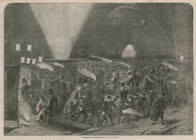 Eine Nacht auf der Serpentine, Hyde Park, London von English School