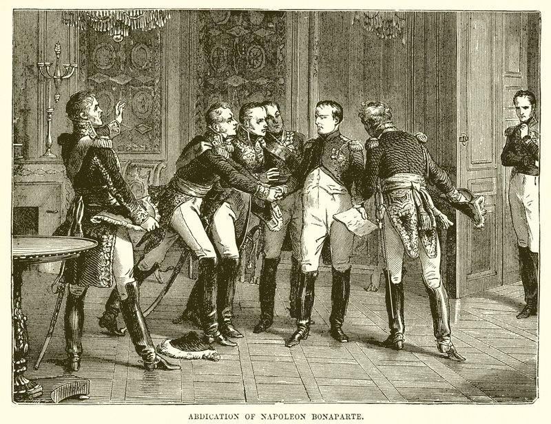 Abdankung von Napoleon Bonaparte von English School