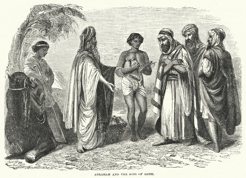 Abraham und die Söhne Heths (Gravur) von English School