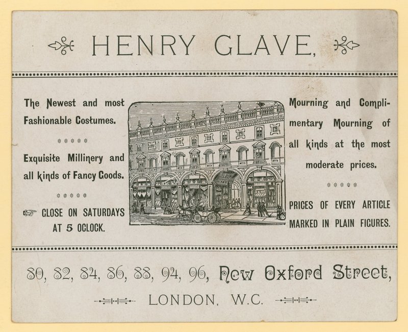 Werbung für Henry Glave, New Oxford Street, London von English School