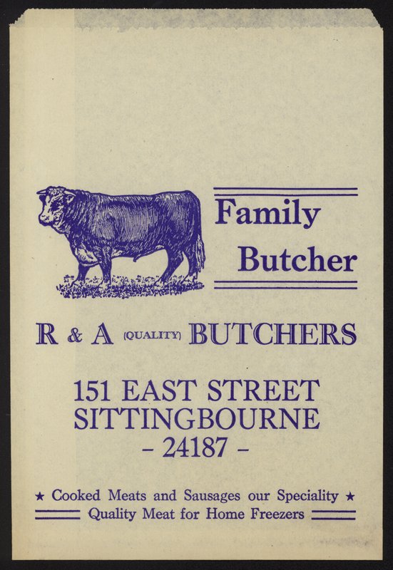 Werbung für R & A Butchers von English School