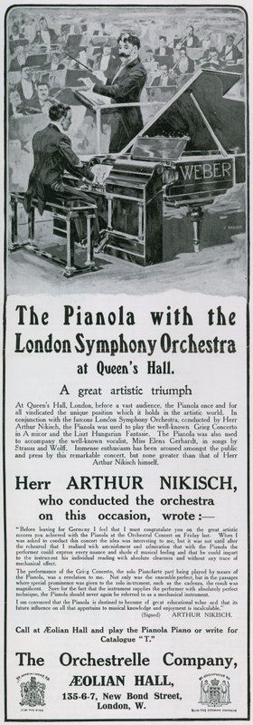 Werbung für Pianola von English School
