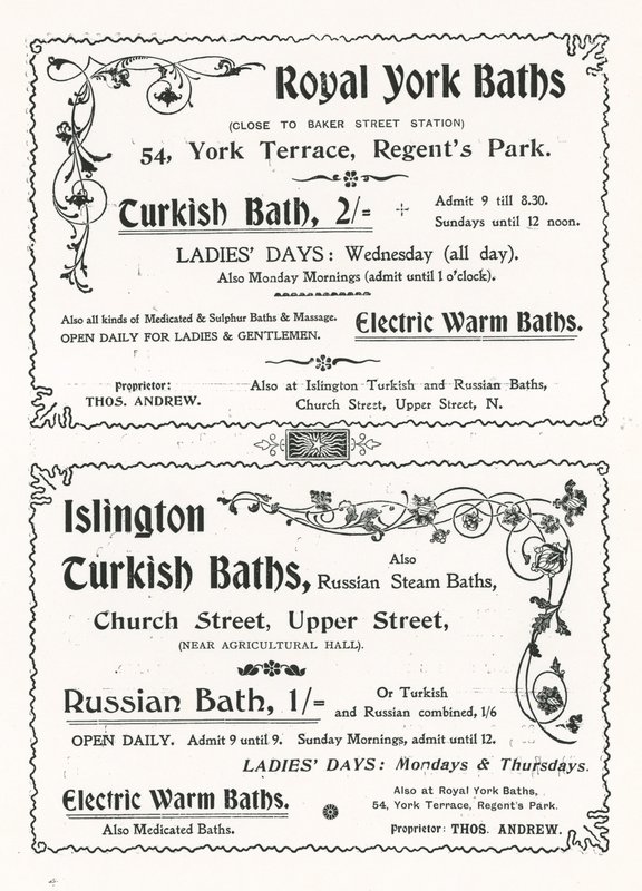 Werbung für die Royal York Baths von English School