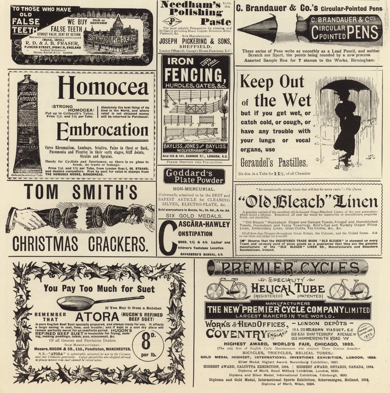 Werbung aus The Graphic Christmas Number 1897 von English School