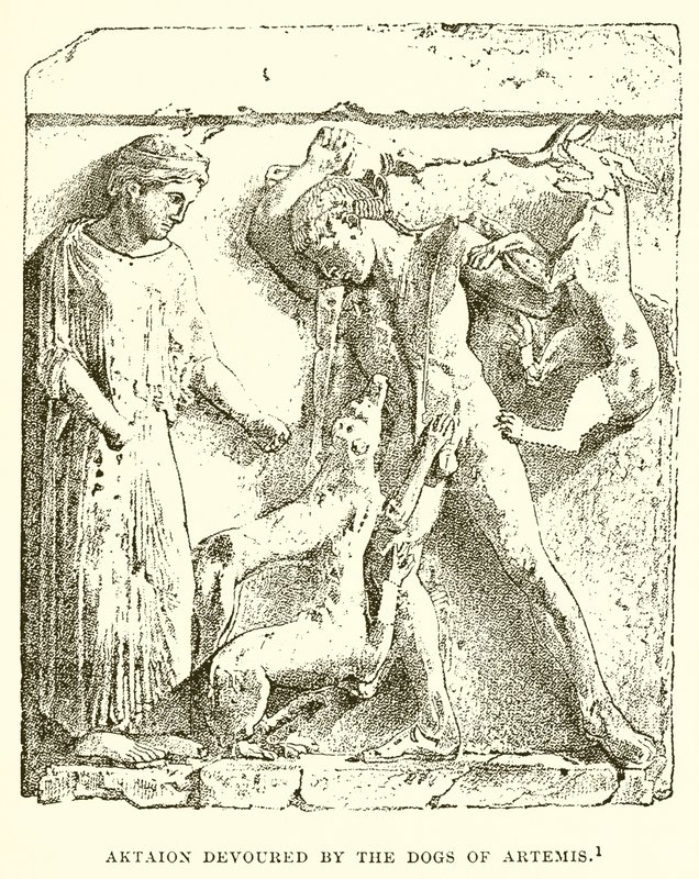 Aktaion wird von den Hunden der Artemis verschlungen von English School