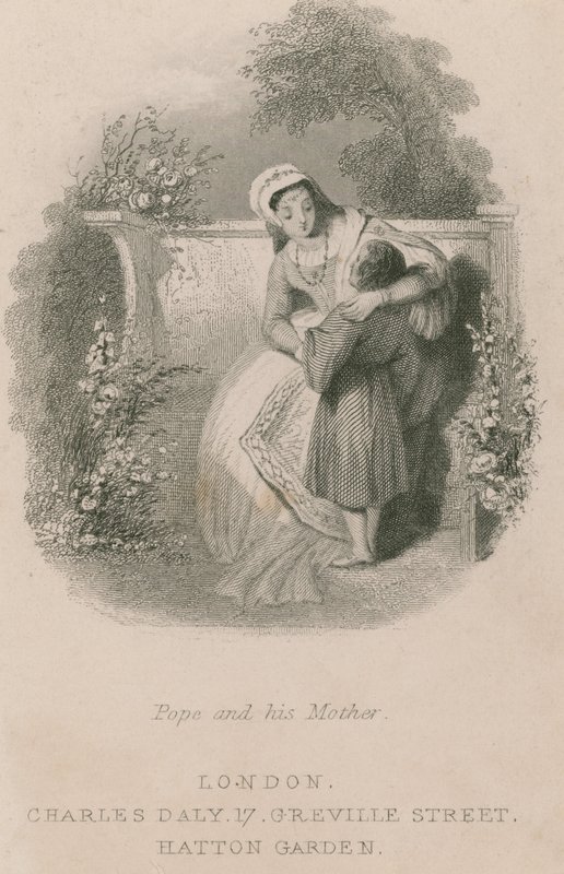 Alexander Pope als Junge mit seiner Mutter von English School