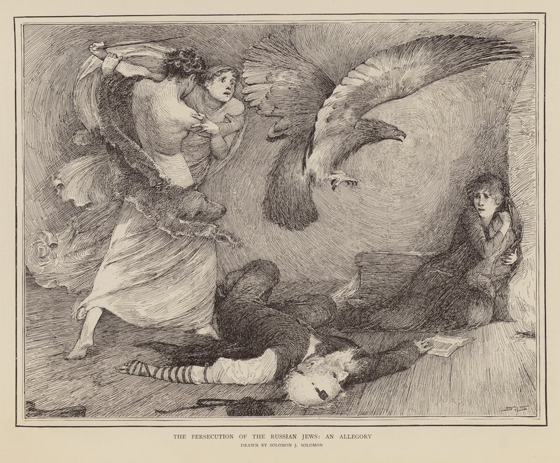 Allegorie der Verfolgung der russischen Juden von English School