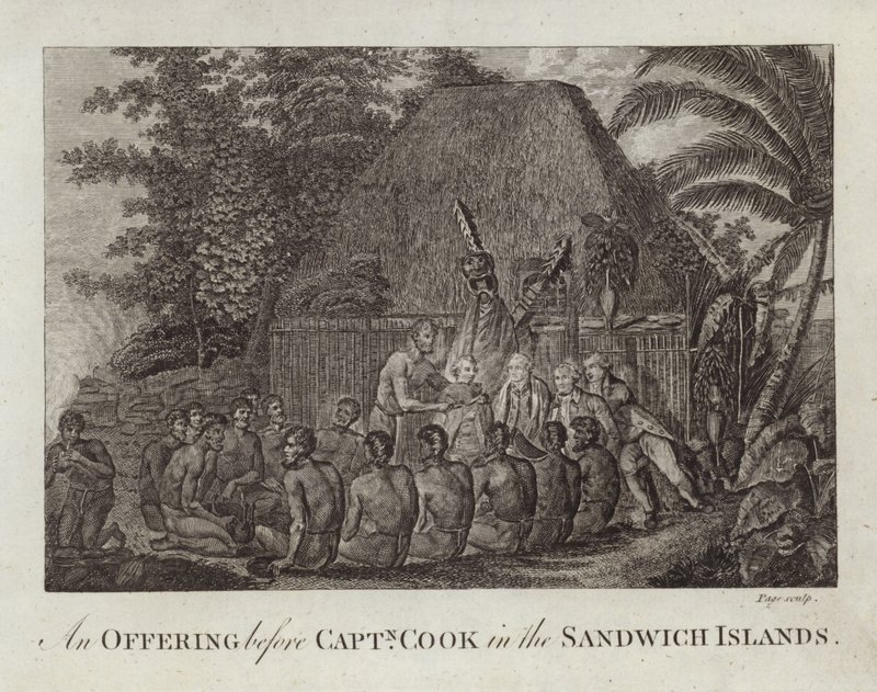 Ein Opfer vor Captain Cook von English School
