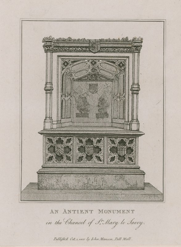 Ein antikes Denkmal im Chor von St. Mary le Savoy von English School