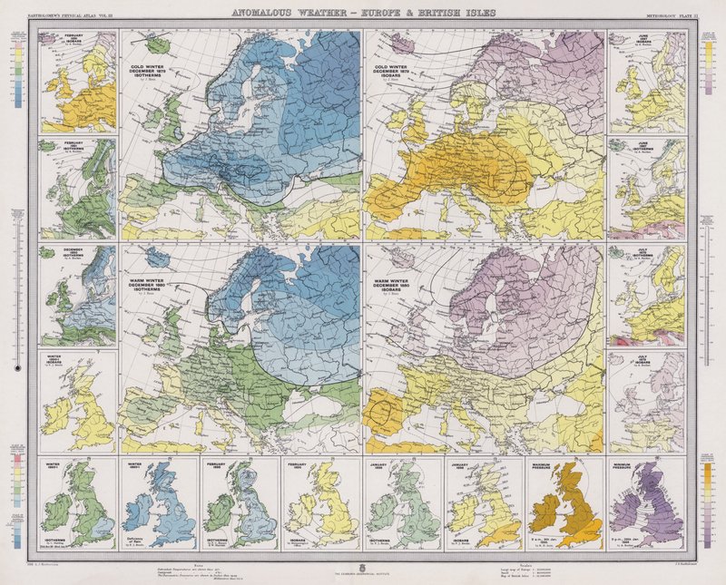 Anomales Wetter, Europa und Britische Inseln von English School