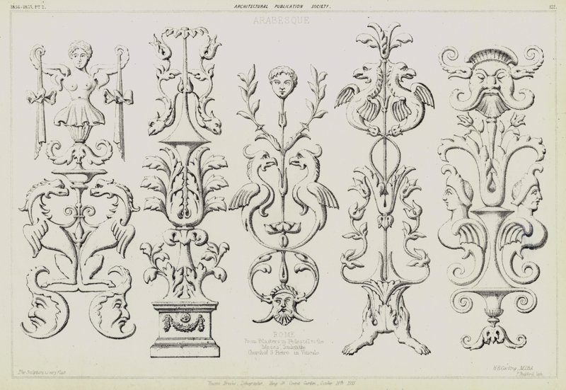 Arabeske Pilaster aus dem Grab von Papst Julius II. von Michelangelo in der Kirche San Pietro in Vincoli, Rom, Italien von English School