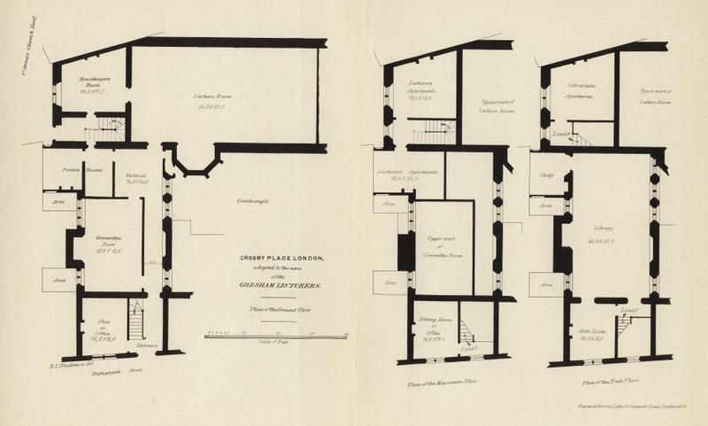 Architektonische Pläne von Crosby Place von English School
