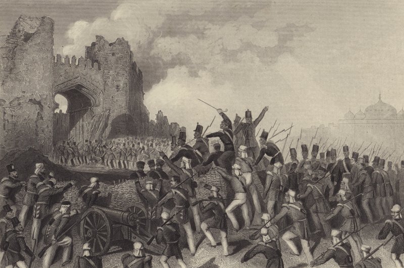 Sturm auf Delhi - Eroberung des Kashmiri-Tors von English School