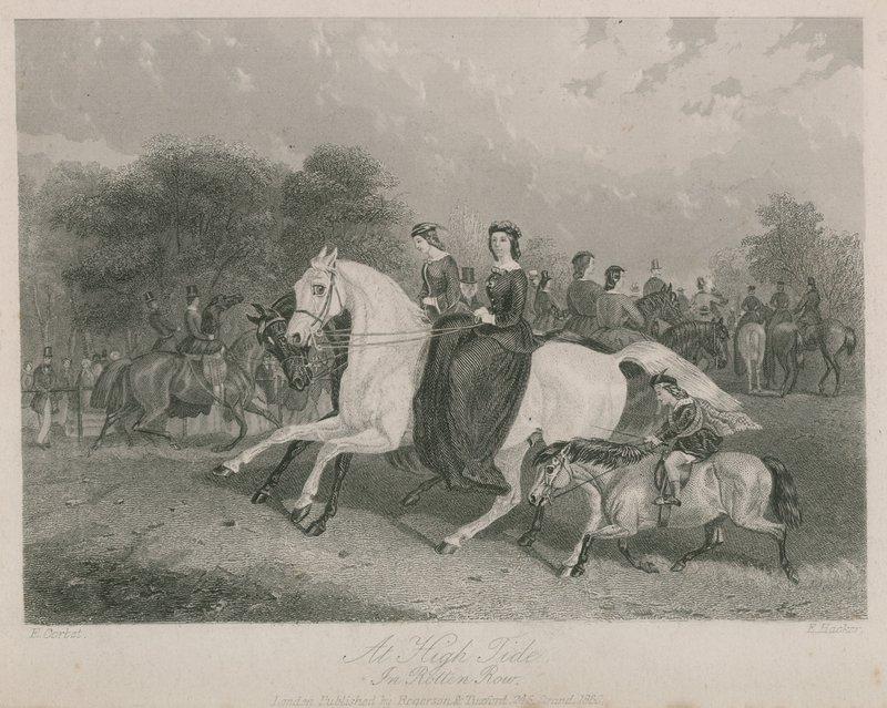 Bei Flut in Rotten Row, Hyde Park, London von English School