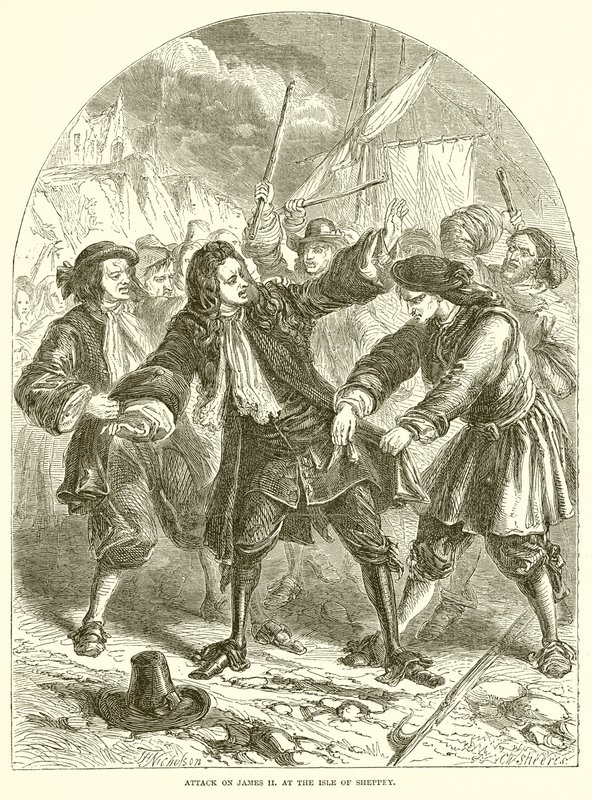 Angriff auf James II. auf der Isle of Sheppey von English School