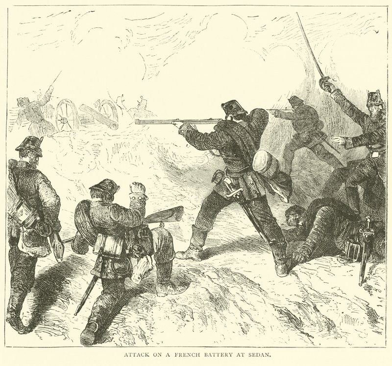 Angriff auf eine französische Batterie bei Sedan, September 1870 von English School