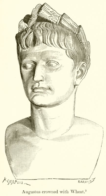 Augustus mit Weizen gekrönt von English School