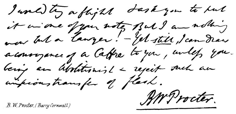 B. W. Procter, (Barry Cornwall) von English School