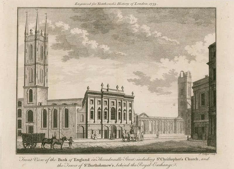 Bank of England, Ostflügel hinzugefügt von Sir Robert Taylor, 1765 von English School
