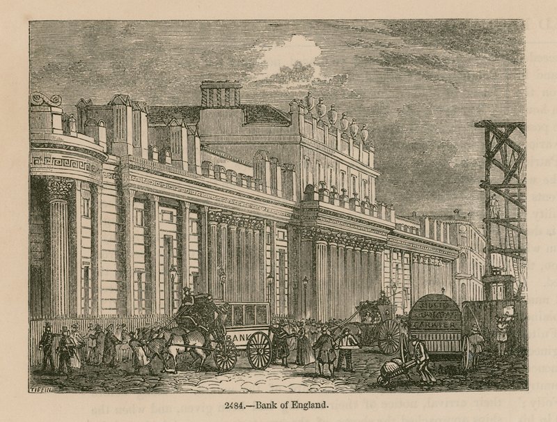 Bank of England, Sir John Soanes Südfront, 1823 von English School