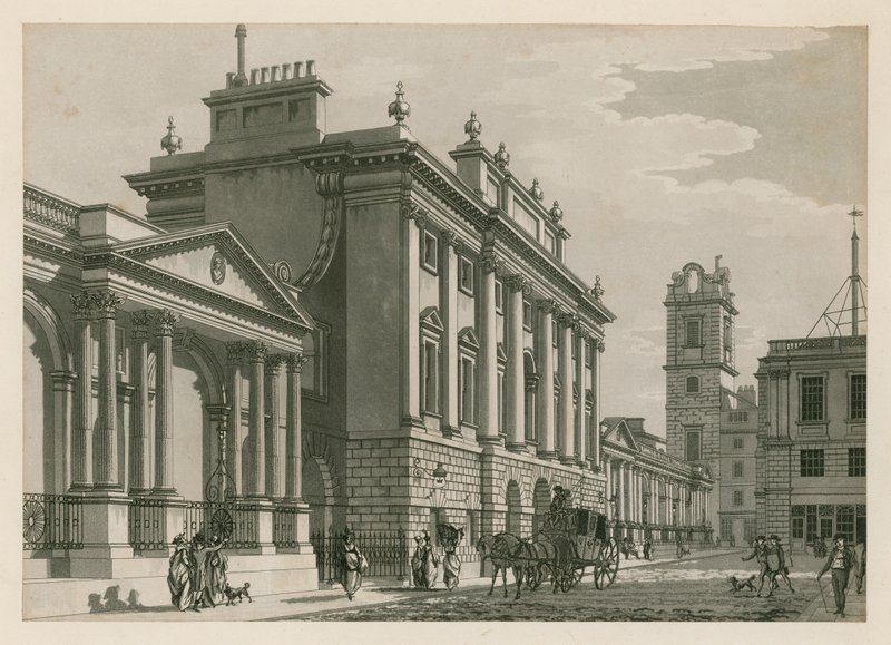 Bank of England, Westflügel hinzugefügt von Sir Robert Taylor, 1783 von English School